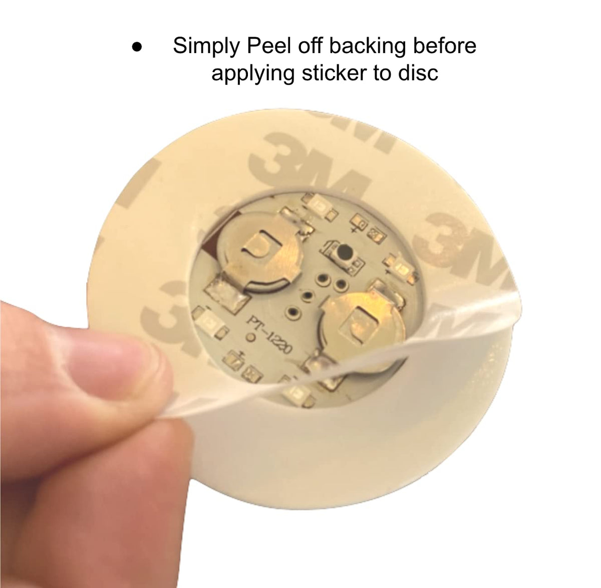 Birdi adhesive backing for quick secure attachment to your disc