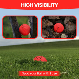 Birdie Town Jupiter Cut Golf matte Fuego Red ball in air improves tracking.