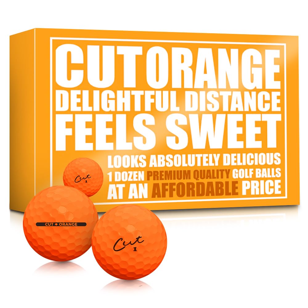 Birdie Town Jupiter Cut Golf soft feel ball in matte orange for long, controlled shots.