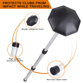 Birdieblast aluminium golf rod provides rigid protection for clubs in flight