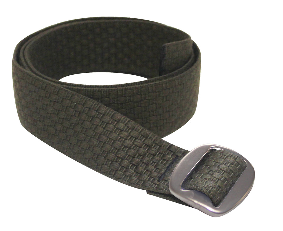 Bison Designs women's reversible clinch belt in lattice walnut, lightweight and versatile for everyday outfits