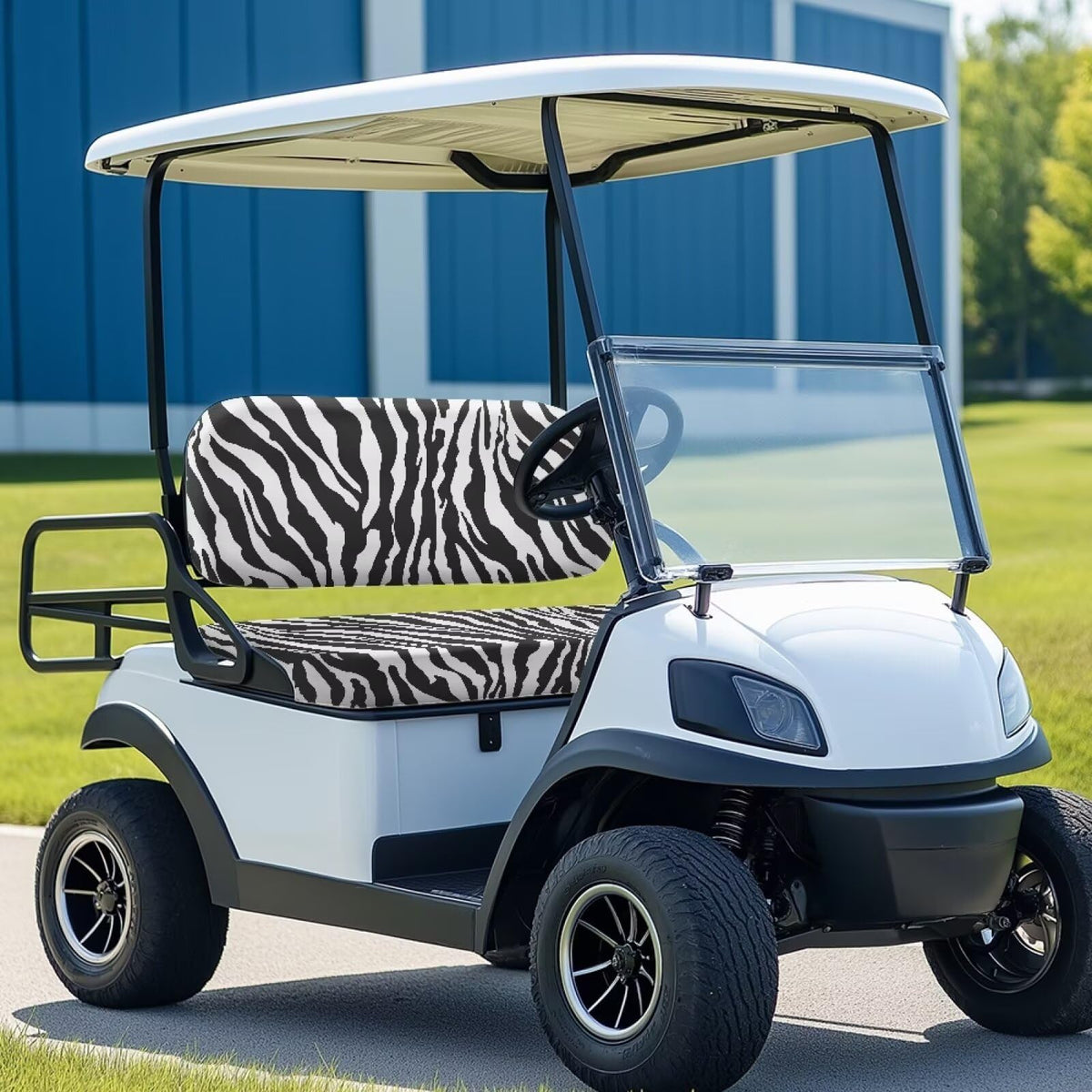Biyejit golf cart dustproof cover keeps seats clean in dusty conditions.
