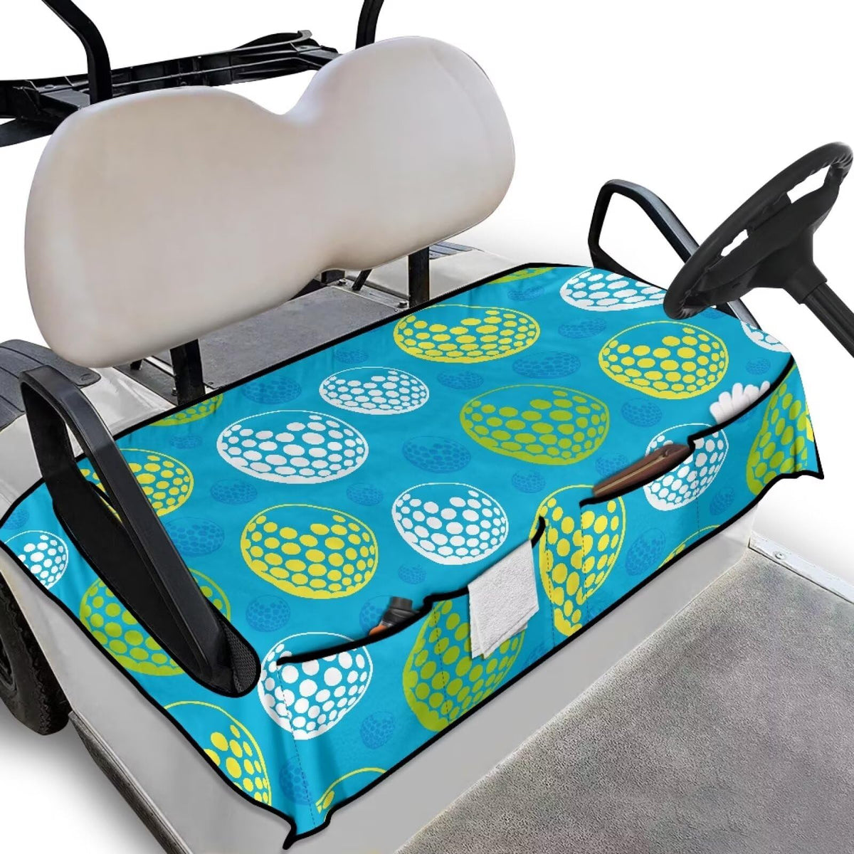 Biyejit golf cart seat cover with universal fit keeps seats clean and cooler