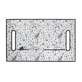 Biyejit Golf Stars seat cover shows vibrant multicolor print while protecting club car seats.