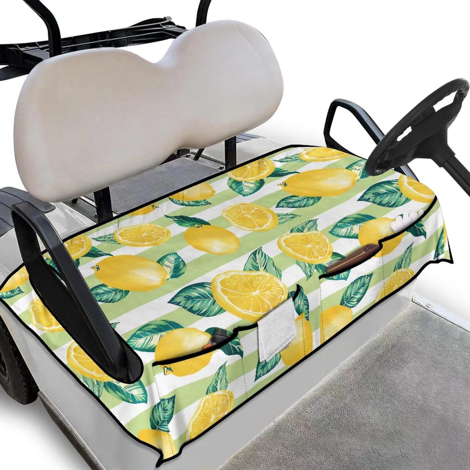 Biyejit lemon stripe universal golf cart seat cover with comfortable fit and easy cleanup.