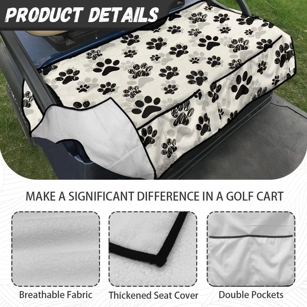 Biyejit machine-washable golf cart seat cover for quick cleaning