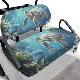 Biyejit Sea Turtles seat cover front view, breathable and non-slip for hot days