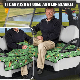 Biyejit seat cover in use on a club car for practical comfort.