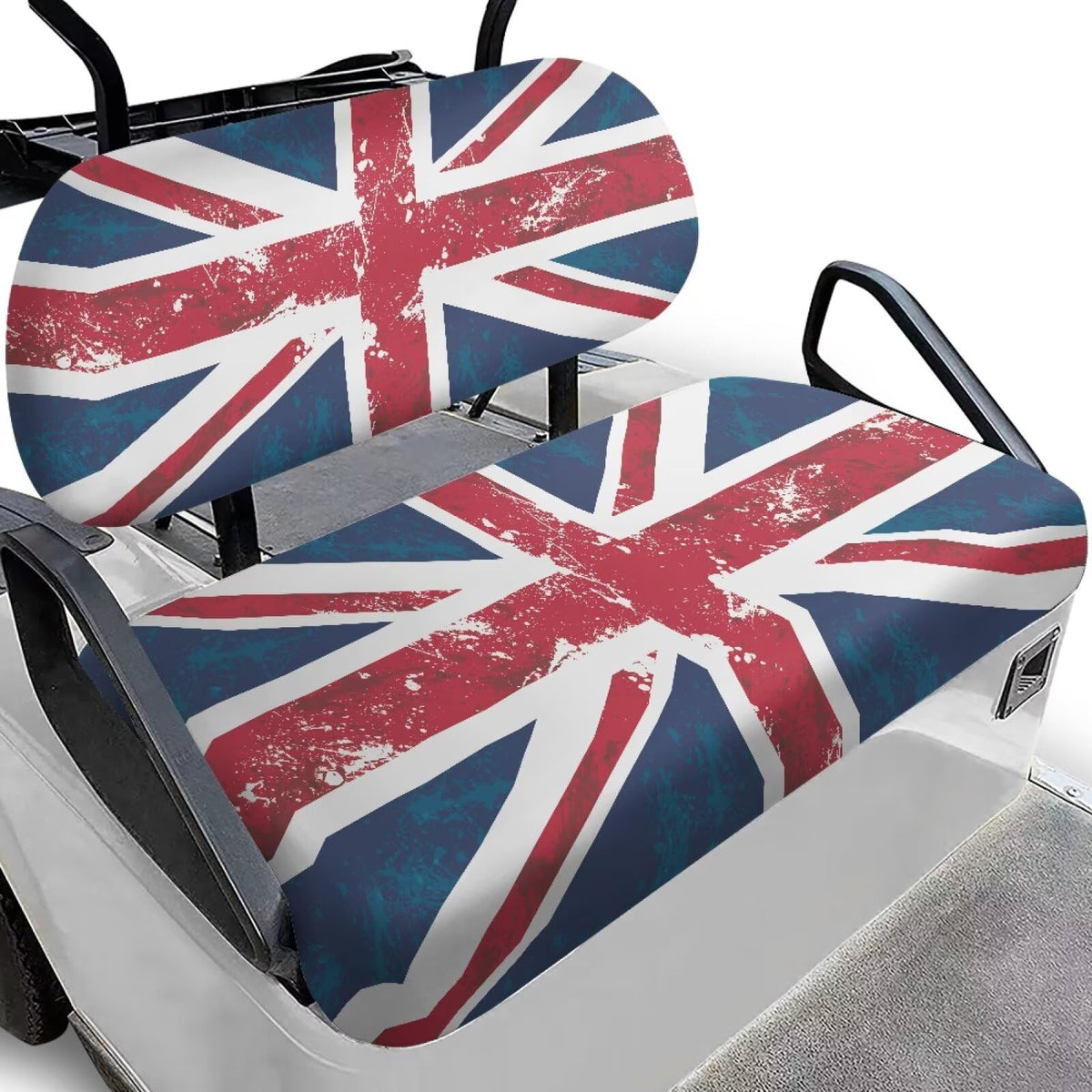 Biyejit UK flag golf cart front seat cover keeps seating cool and clean