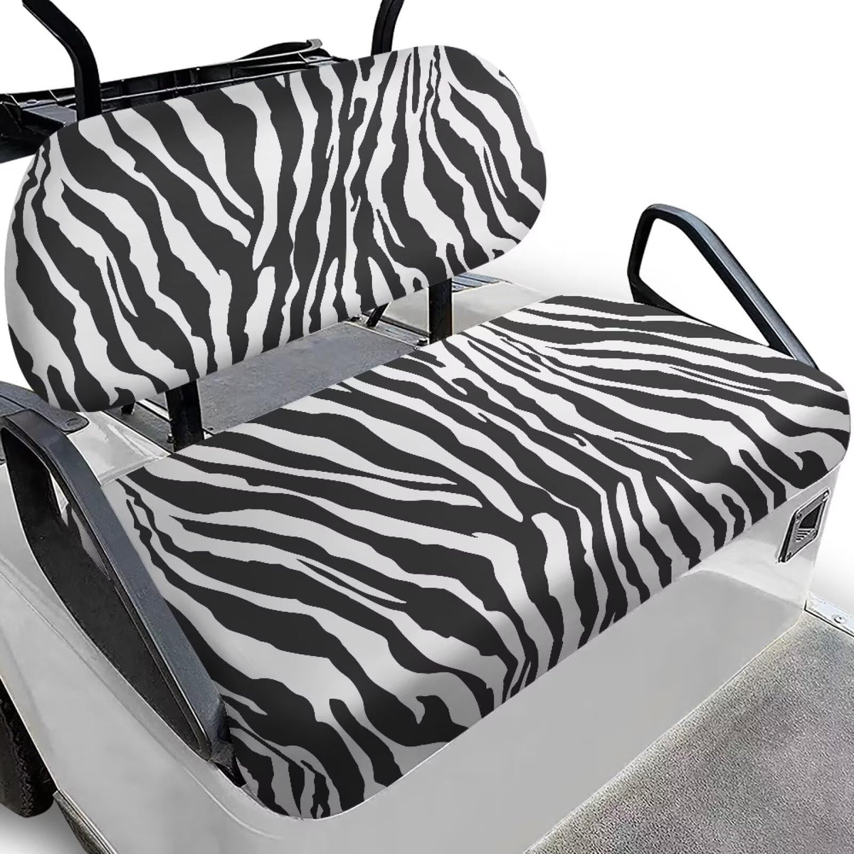 Biyejit zebra print front seat cover protects the driver's seat from wear.