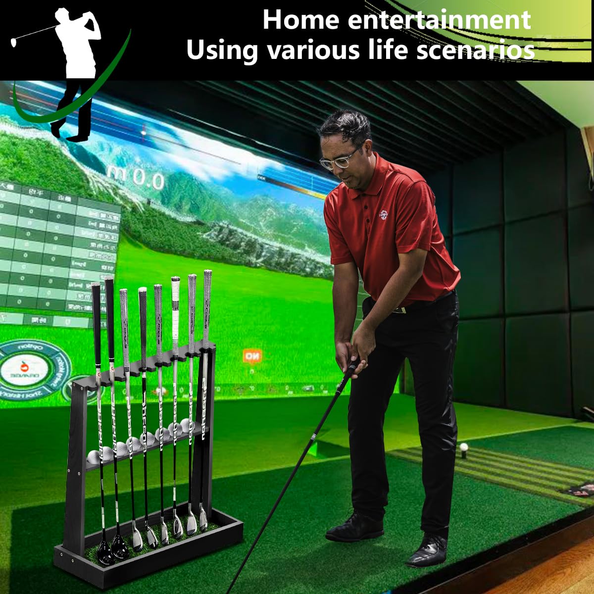 BKISVWCSop golf rack provides stylish storage for home, garage, or office areas