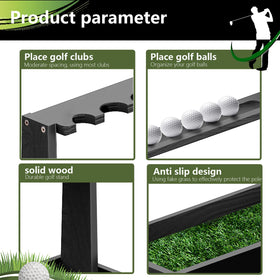 BKISVWCSop indoor golf club stand fits compact spaces beside a simulator