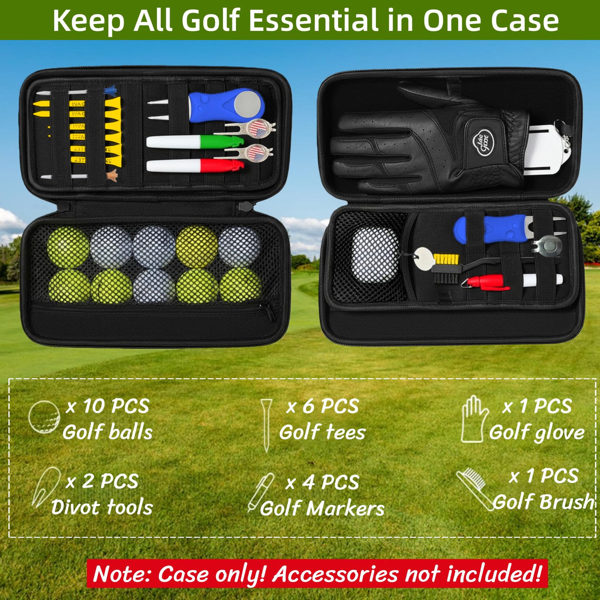 BLIRITEL glove holder case interior with mesh pockets and elastic bands for organization.