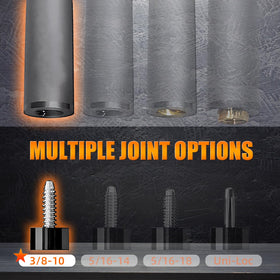 BlkCueShark 12-9mm tip optimized for strong cue ball control