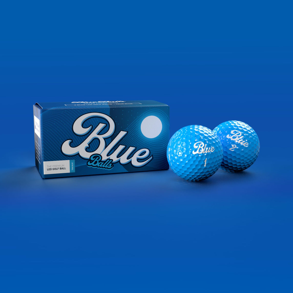 Blue Balls in action at dusk showing bright blue glow