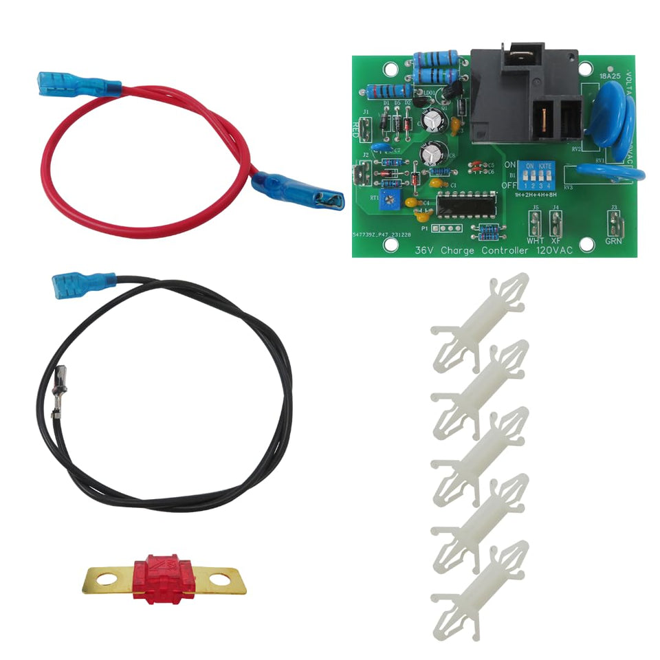 BLUE ELF 36V charger board front view for reliable charging on EZGO golf carts