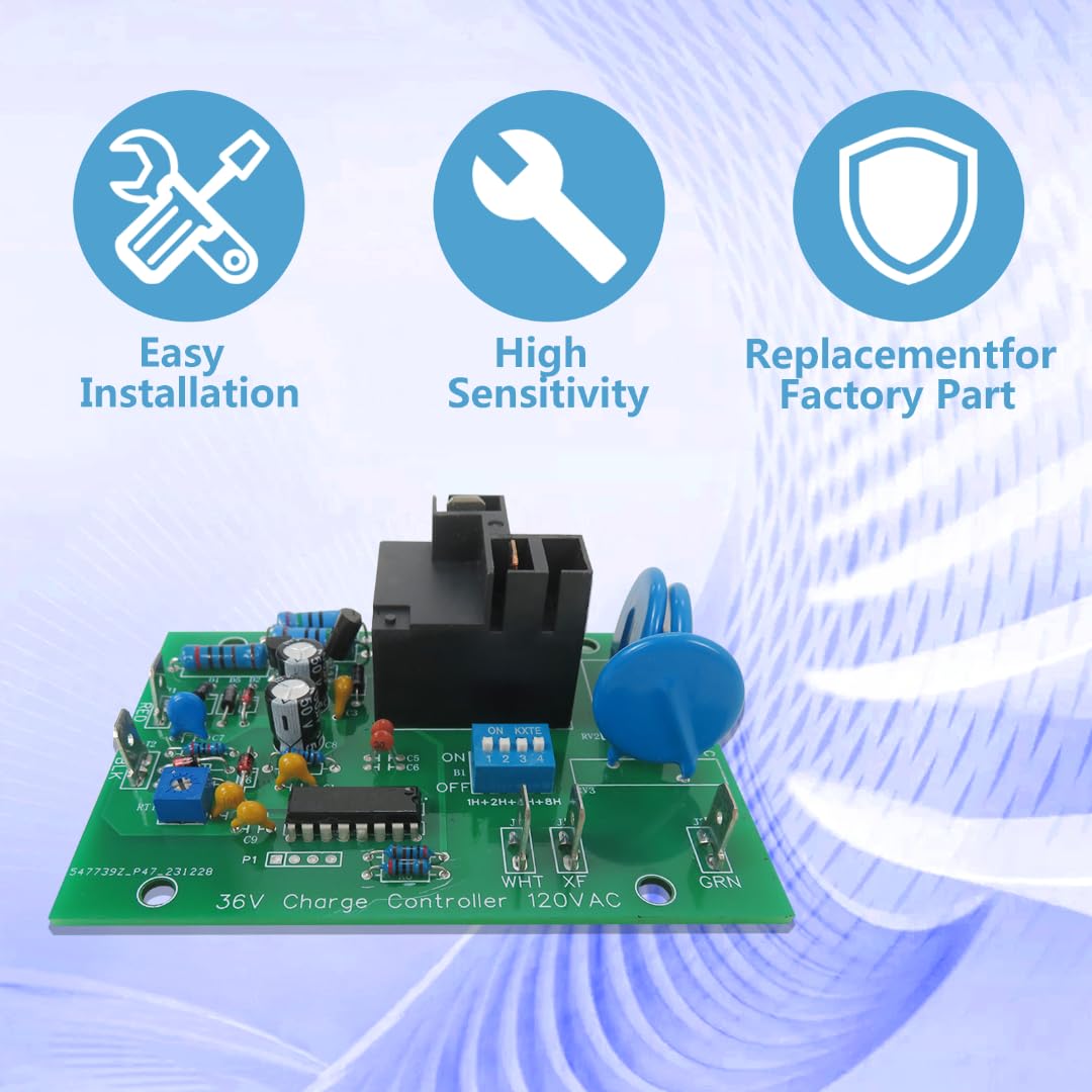 BLUE ELF 36V charger board side connection detail for EZGO, enabling straightforward wiring