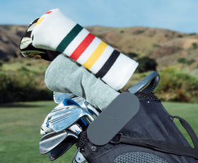 Blue Tees Golf Magnetic Hub towel clip keeps towels close at hand