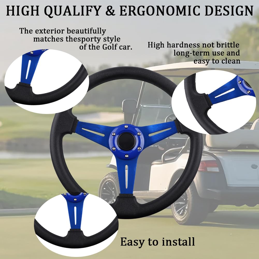 Bobuply steering wheel with brushed spokes adds stylish racing-inspired look.