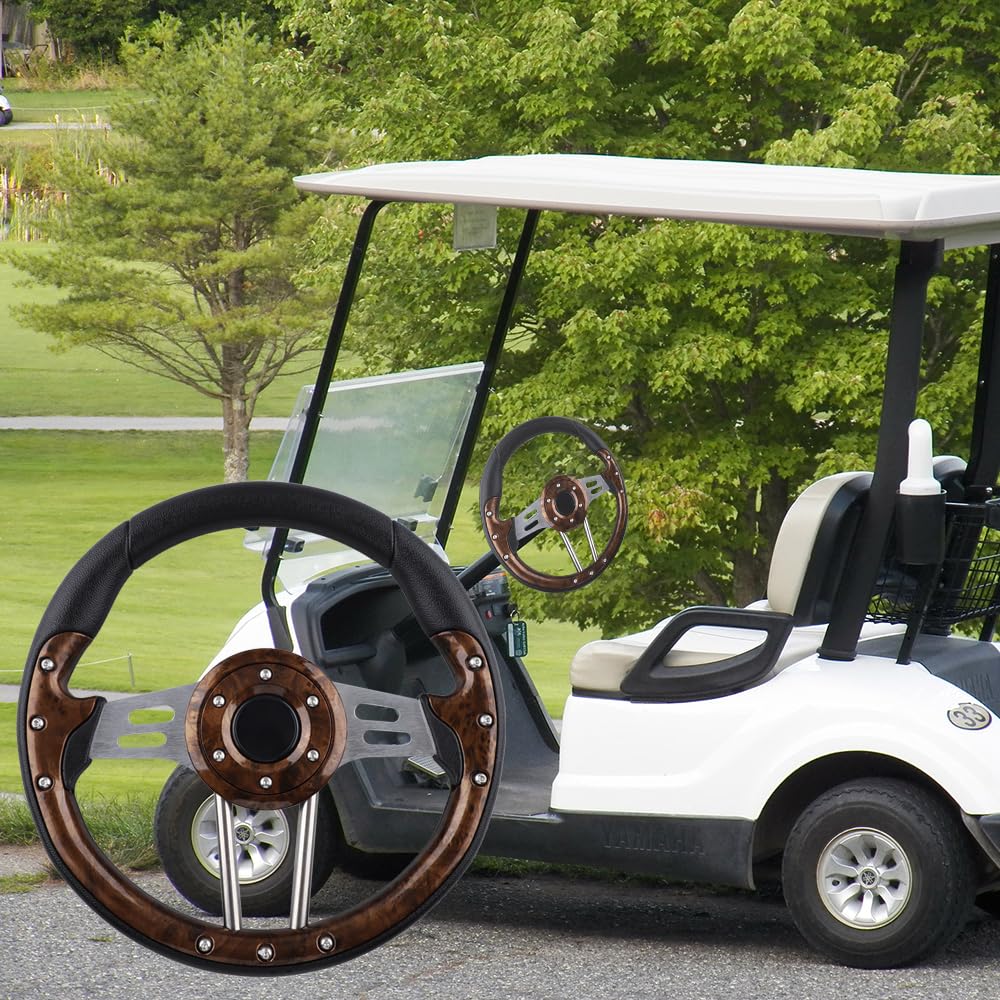 BOBUPLY golf cart appearance enhancement with wood grain finish