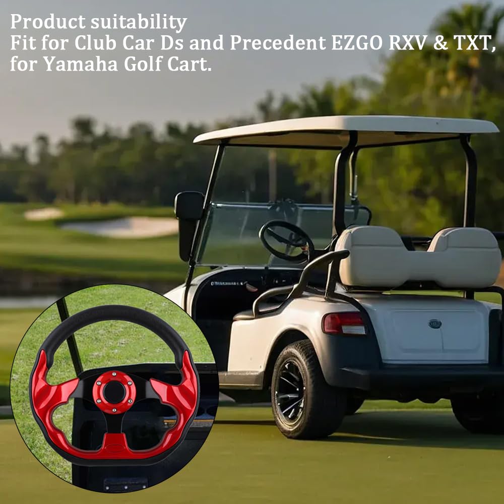 BOBUPLY steering wheel compatible with EZGO, Club Car and Yamaha models for broad use