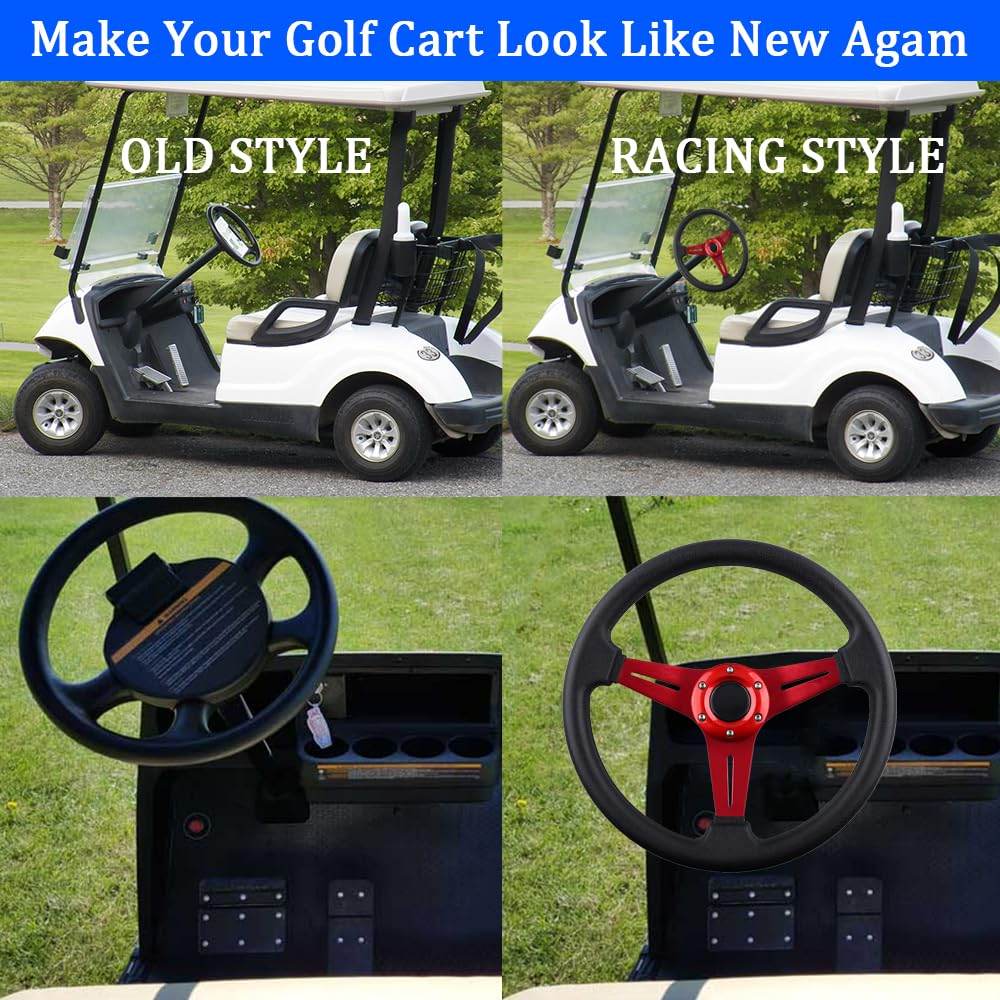 BOBUPLY deluxe-look steering wheel enhances cart aesthetics and style