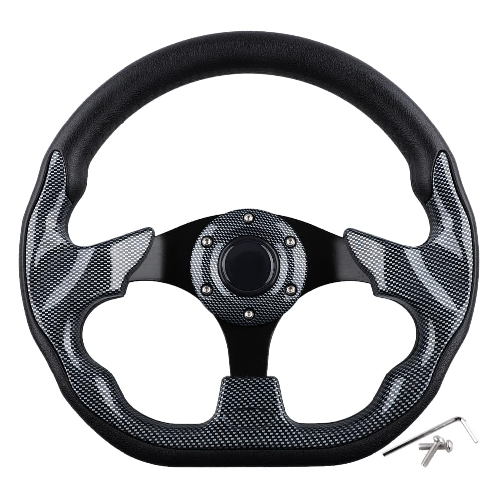 BOBUPLY universal 12.5-inch steering wheel fits Yamaha EZGO Club Car for versatile compatibility