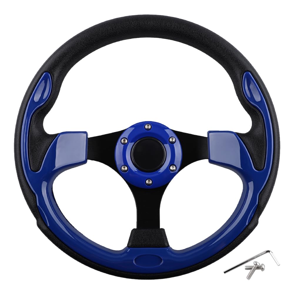 BOBUPLY universal steering wheel on EZGO RXV/TXT blue improves grip and control