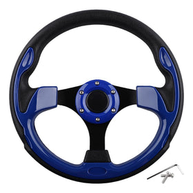 BOBUPLY universal steering wheel on EZGO RXV/TXT blue improves grip and control