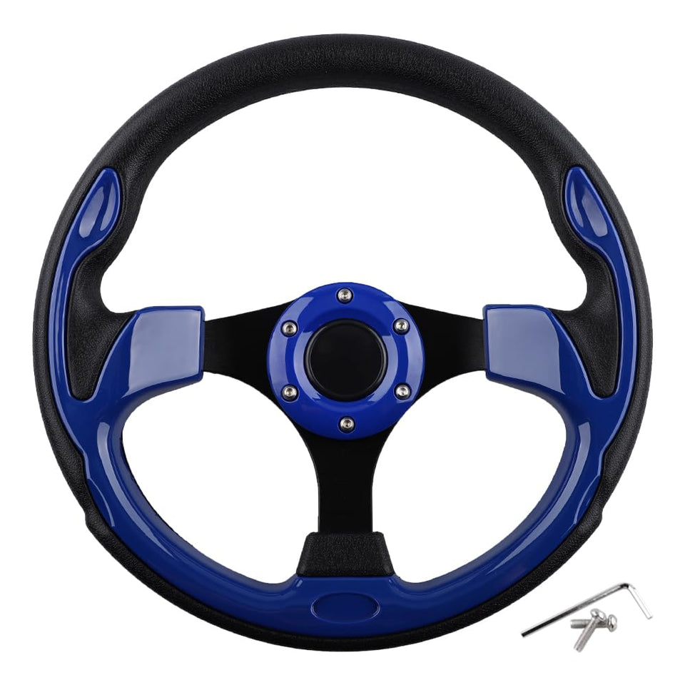 BOBUPLY universal steering wheel on EZGO RXV/TXT blue improves grip and control