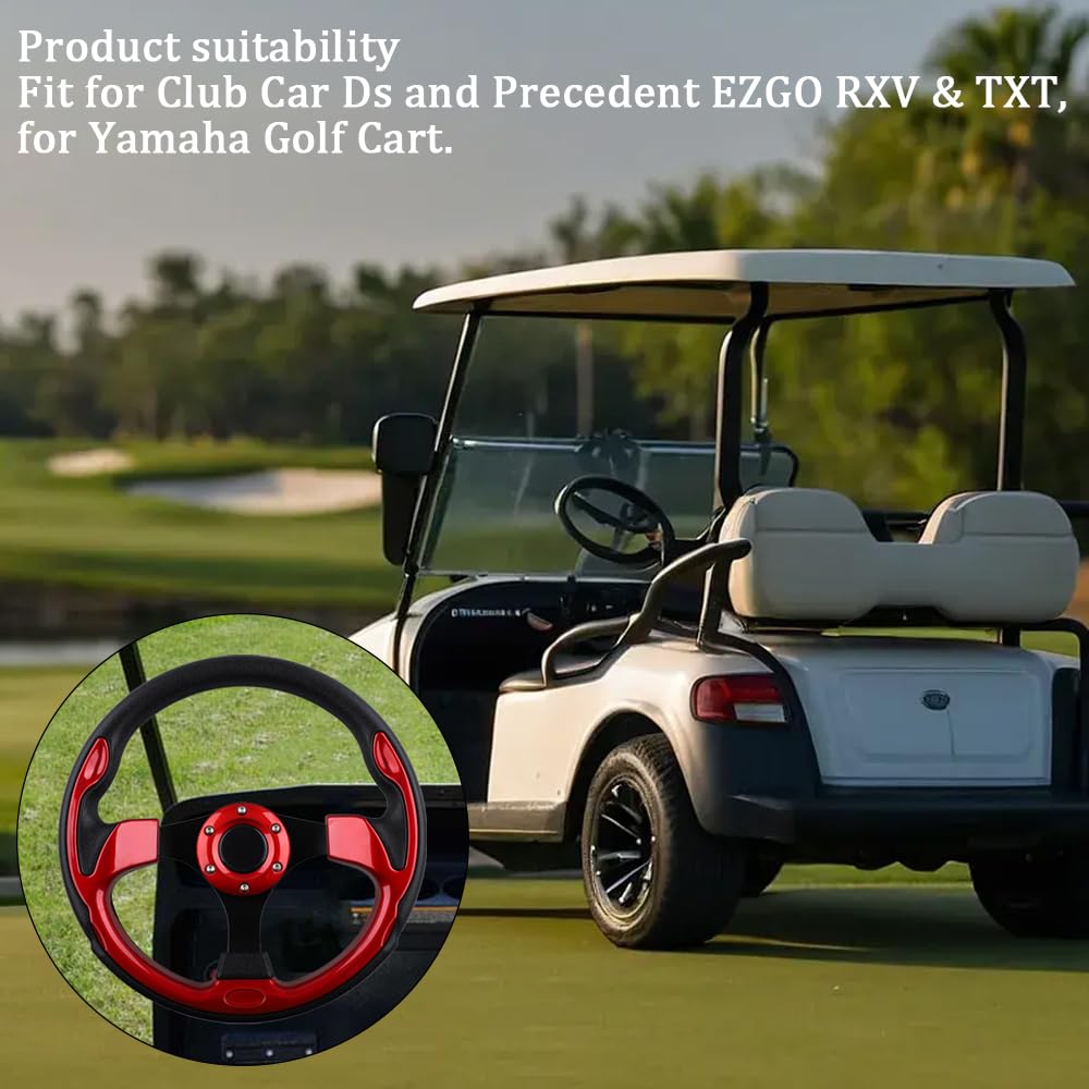 BOBUPLY universal steering wheel red compatible with EZGO Club Car Yamaha models