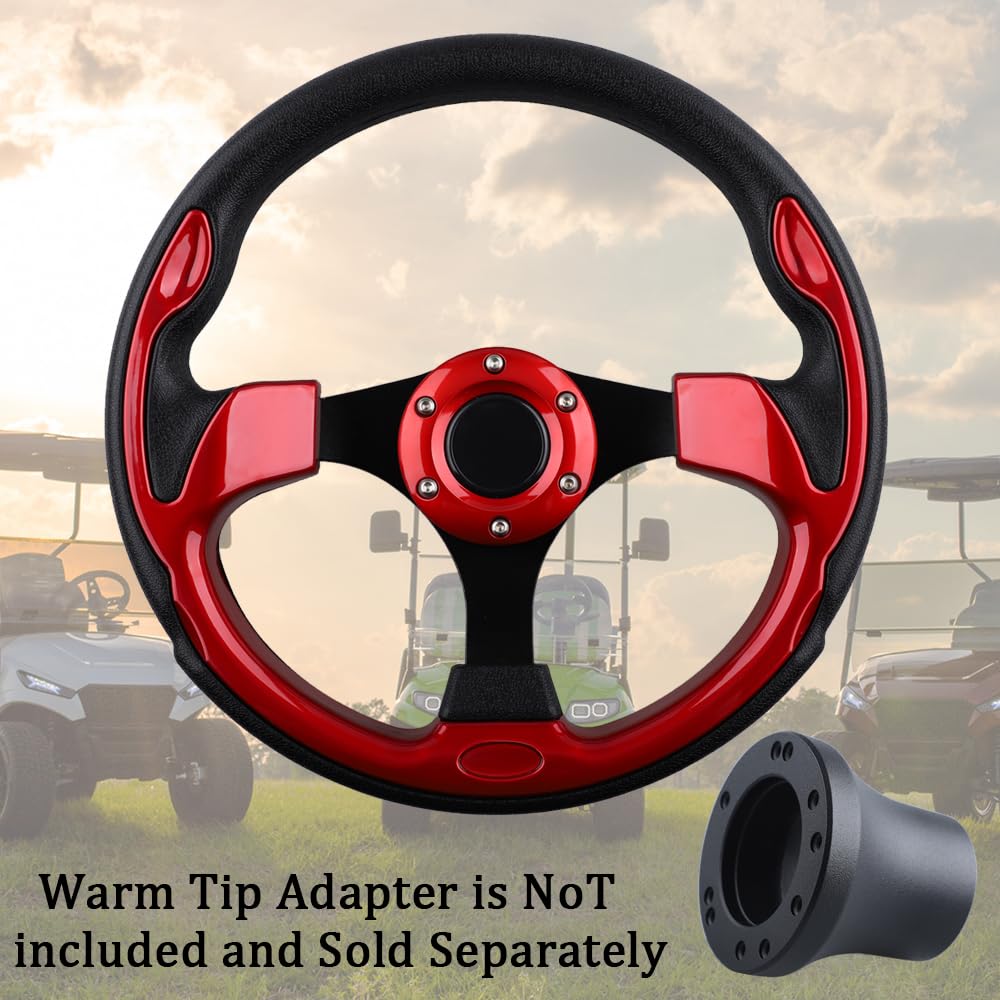 BOBUPLY universal steering wheel red easy-install kit simplifies upgrade on most carts