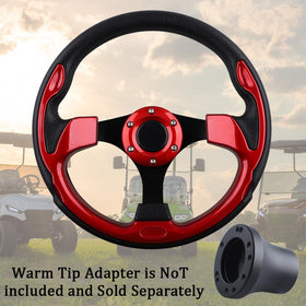 BOBUPLY universal steering wheel red easy-install kit simplifies upgrade on most carts