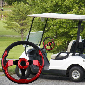 BOBUPLY universal steering wheel red ergonomic grip for comfortable driving during long rounds