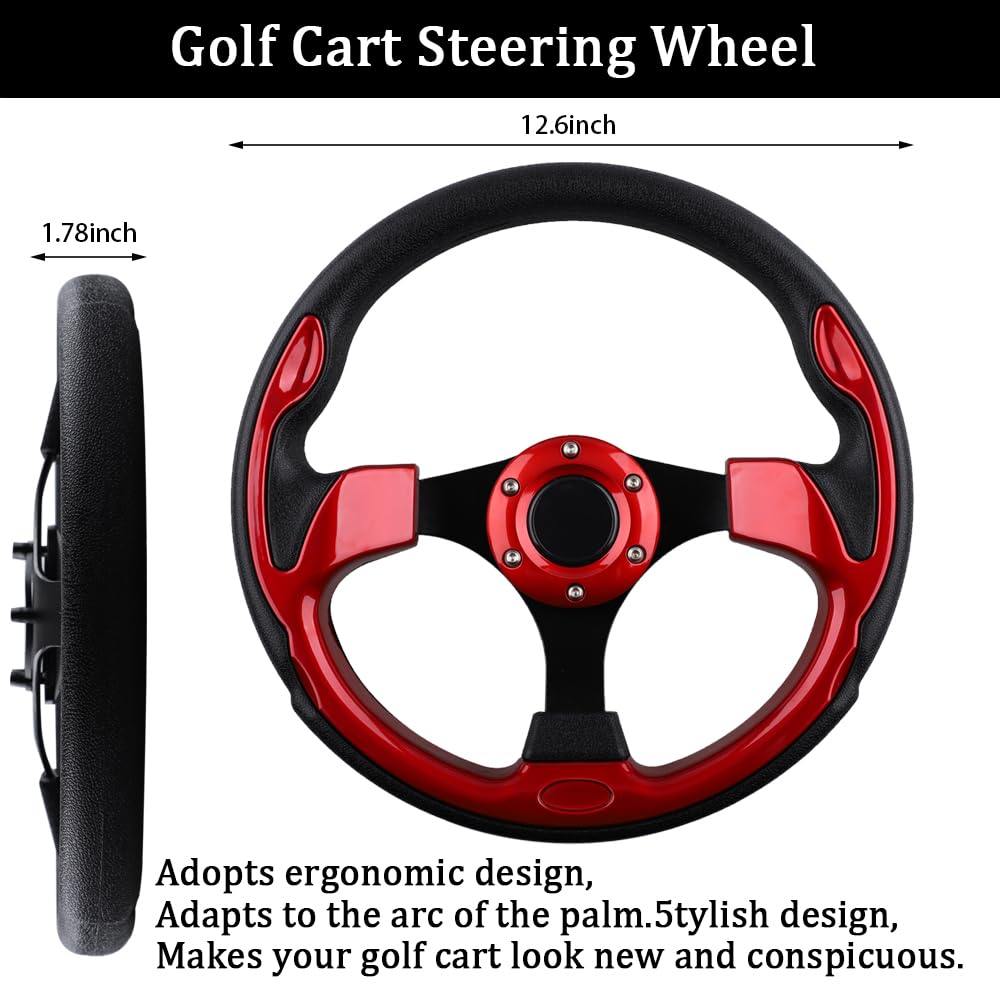 BOBUPLY universal steering wheel red PVC material offers non-slip grip in sweaty conditions