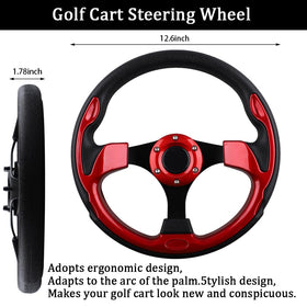 BOBUPLY universal steering wheel red PVC material offers non-slip grip in sweaty conditions