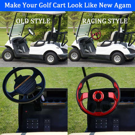 BOBUPLY universal steering wheel red sleek design enhances cart aesthetics and appeal