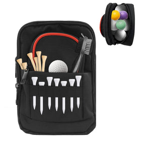 Boerni golf ball bag pouch with three pockets for organized ball storage on the course.