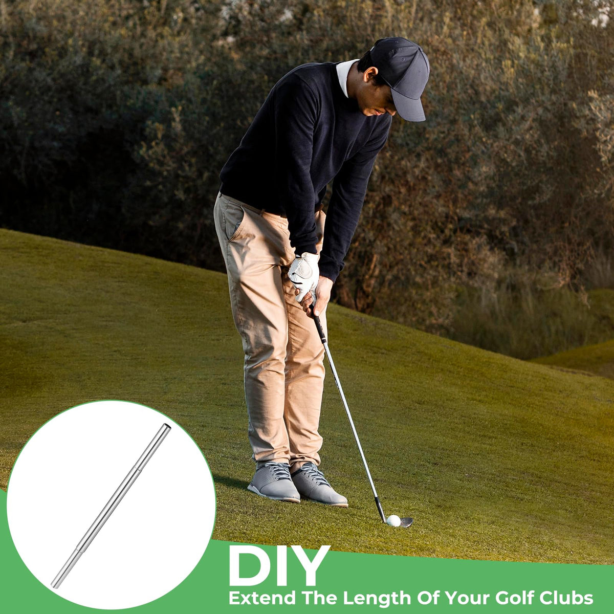 BOHUIZ putter shaft extension rod enables precise length adjustment near the grip.