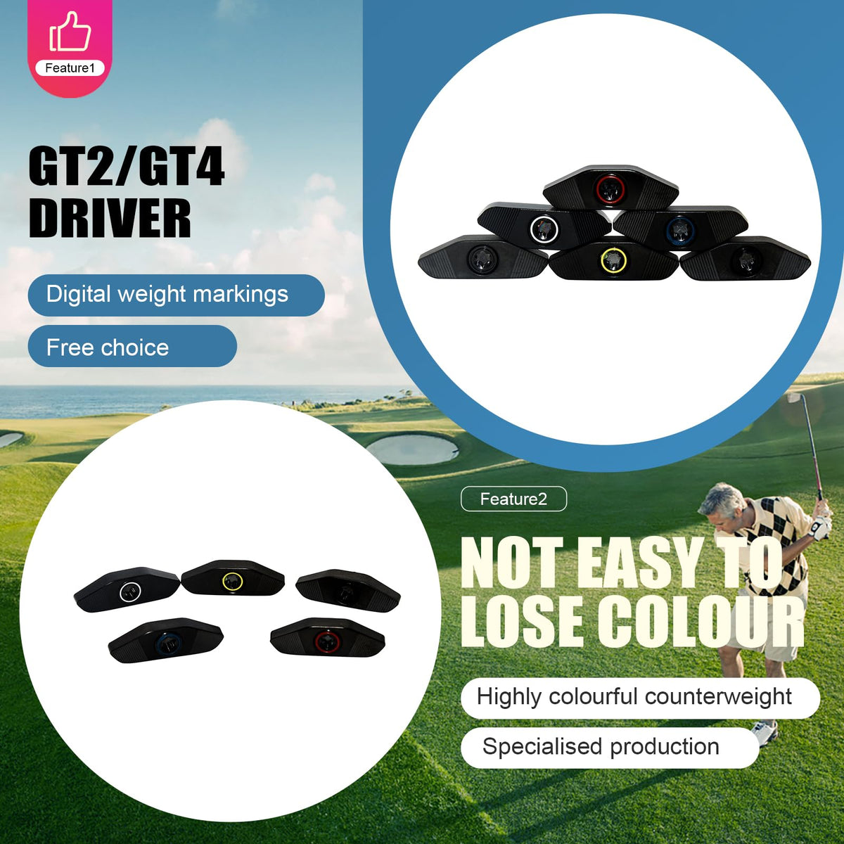 BoltonGolf GT2 GT4 weight installation is straightforward and quick.
