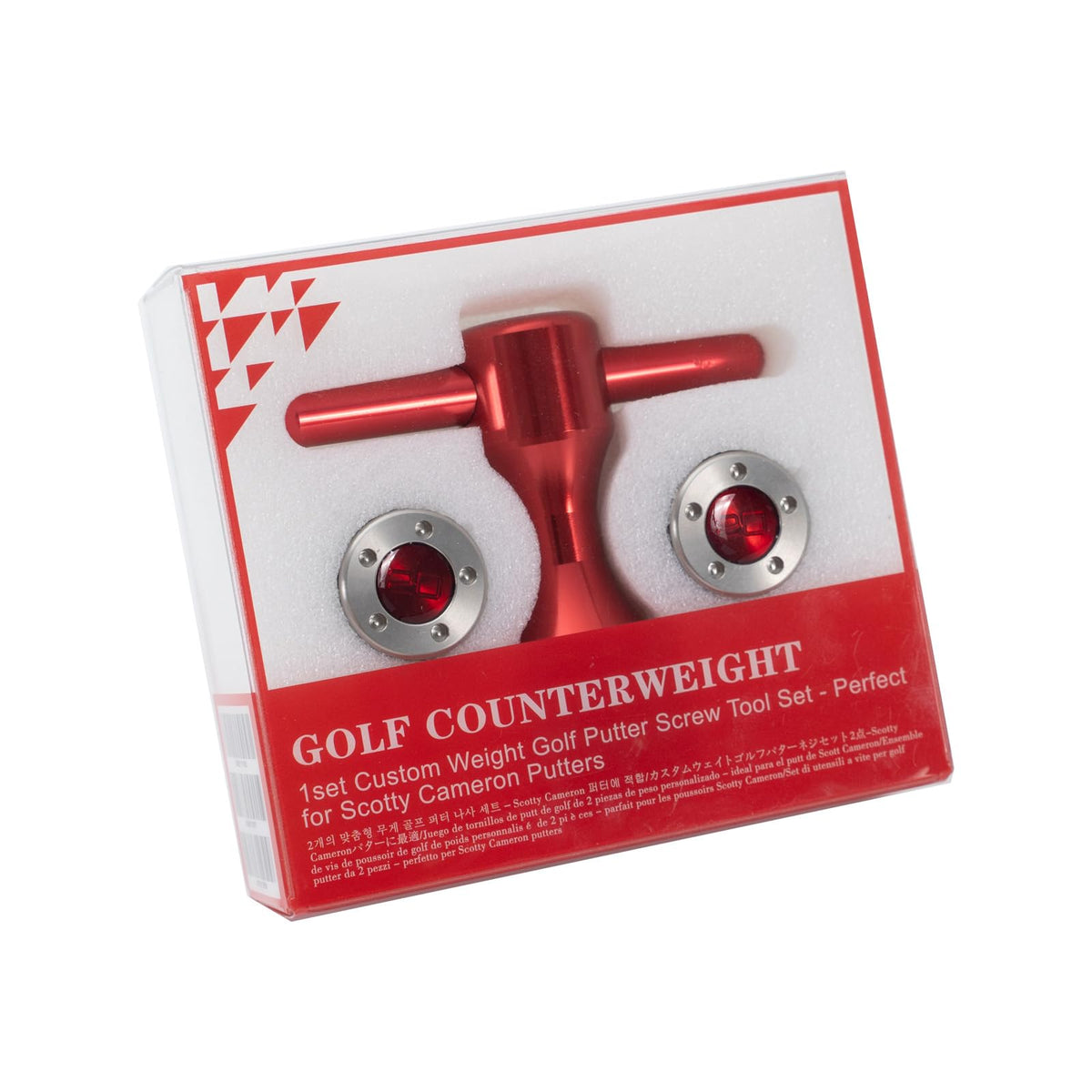 BoltonGolf 15g red putter weight for tuned inertia feel.