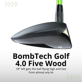 BombTech Golf 5 Wood bottom weight demonstrates high and fast ball flight from diverse lies.