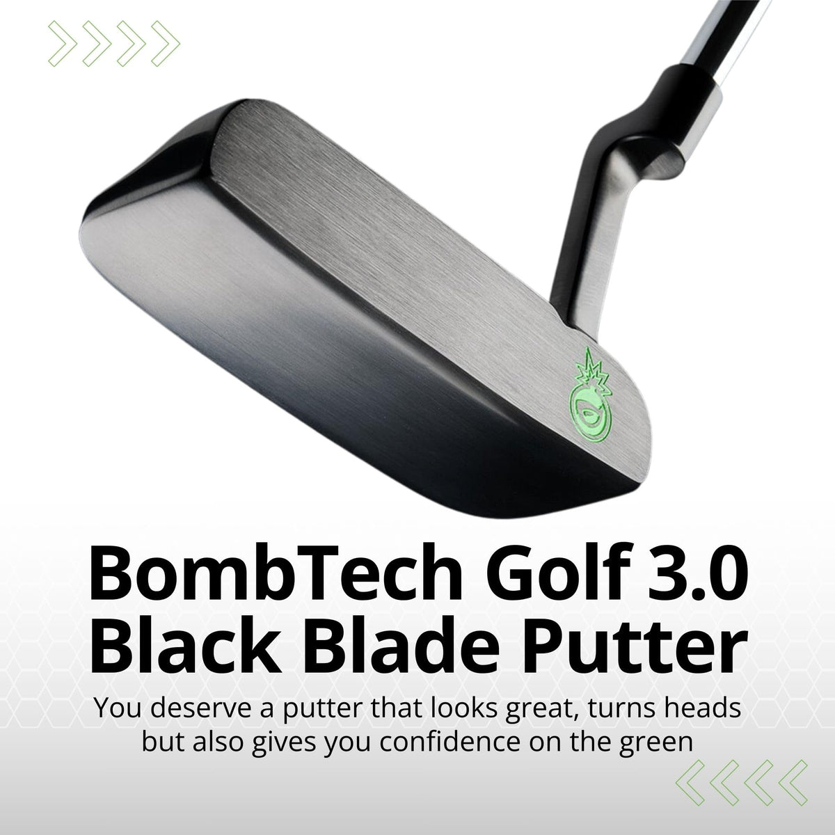 BombTech Golf Blade Putter alignment aids visible for confident aiming.