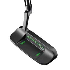 BombTech Golf Blade Putter head close-up highlights precision for smooth putts.