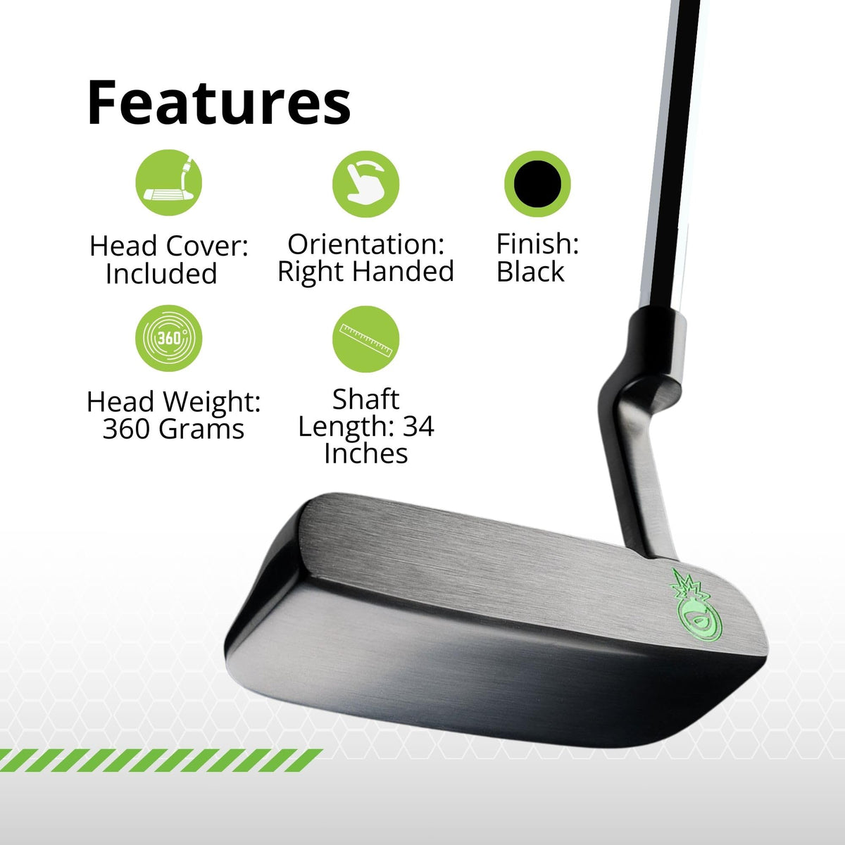 BombTech Golf Blade Putter on-green view showcases reliable roll.