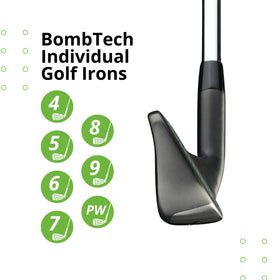 BombTech Golf iron 5 shows a wide sweet spot for consistent contact.