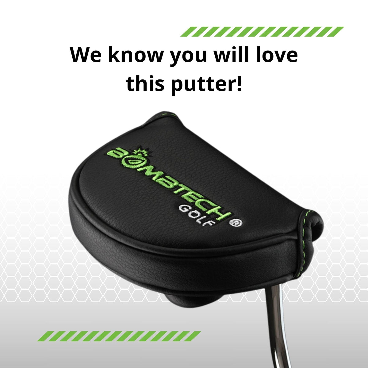 BombTech Golf Mallet Putter bag-ready look complements any golf bag.