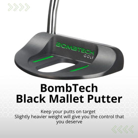 BombTech Golf Mallet Putter high MOI improves stability on putts.