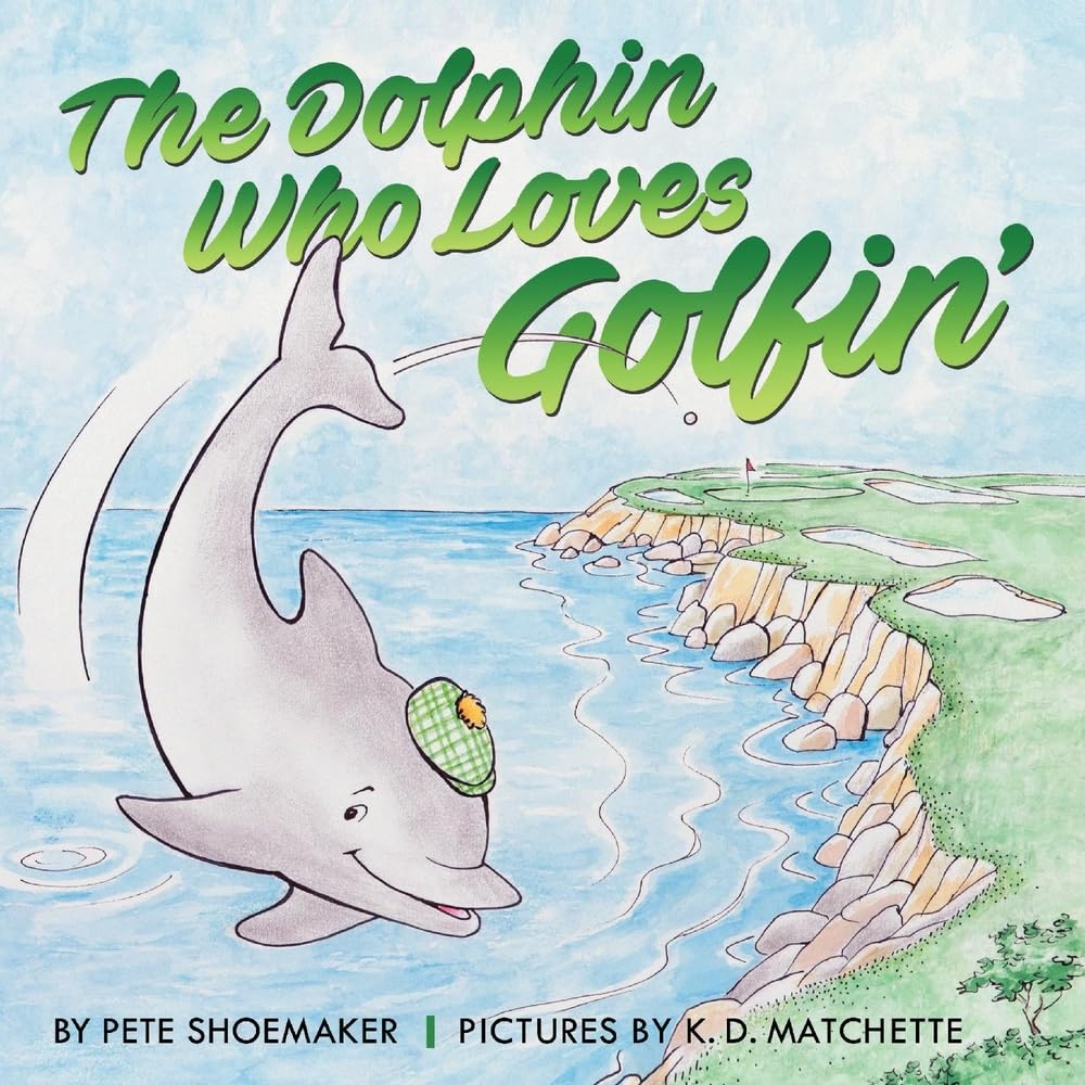 Bookbaby Dolphin Golfin' cover—joyful golf adventure sparks imagination