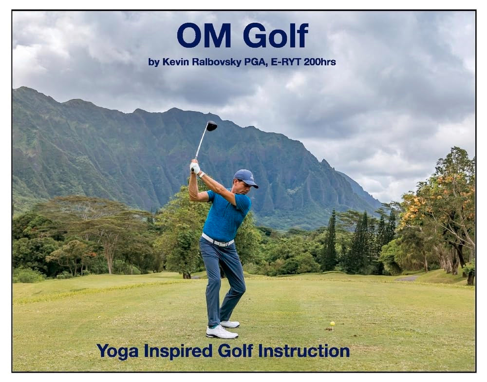 Bookbaby Om Golf yoga stretches show model swing sequence to improve flexibility for golf
